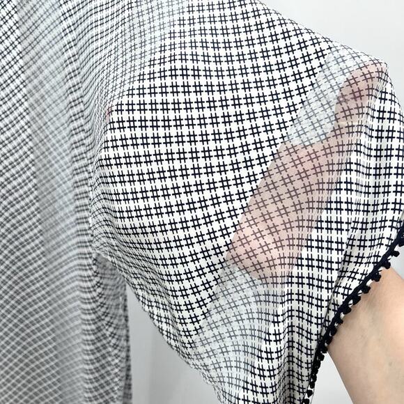 Vintage Bespoke Union Made Custom Navy Silk Pajamas Long Nightgown - Picture 4 of 7